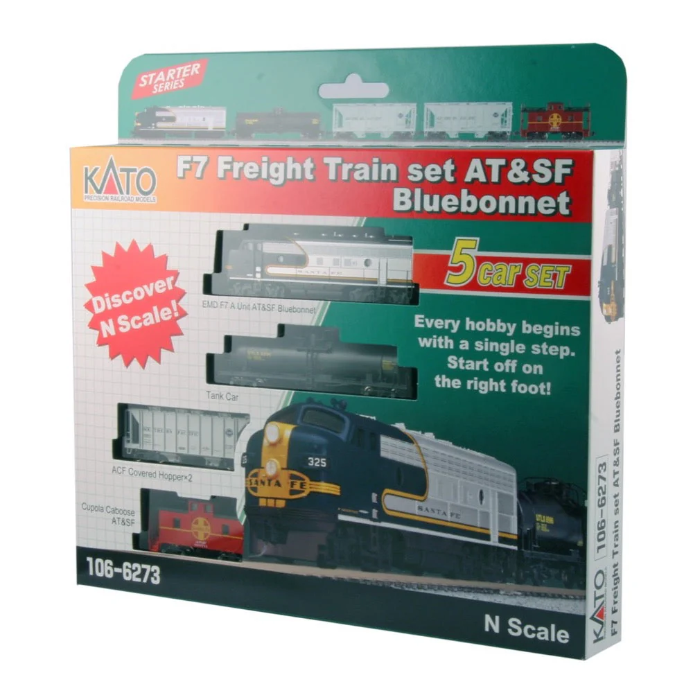 Kato 106-6273 Atsf Bluebonnet F7A and Freight Train Starter Set