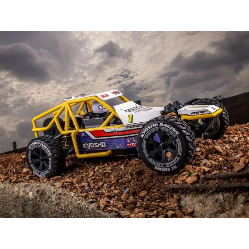 Kyosho 1/10 2WD Sand Master 2.0 RC Buggy EZ Series Readyset White and Blue 34405T1 - Image 6