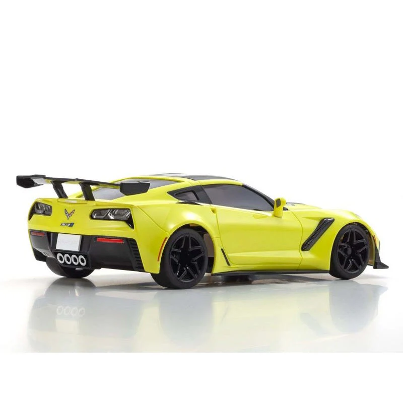Kyosho 32334Y Chevrolet Corvette ZR1 Racing Yellow with LED Mini-Z RWD Series Readyset - Image 3