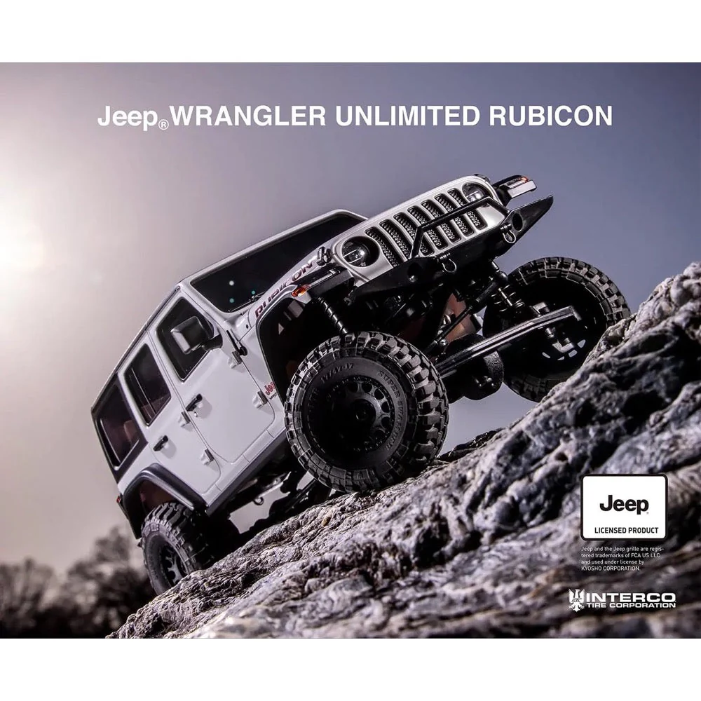 Kyosho 32536W 1/24 MINI-Z 4x4 Jeep Wrangler Unlimited Rubicon MX-01 Readyset RC Car w/Interco Tires White - Image 5