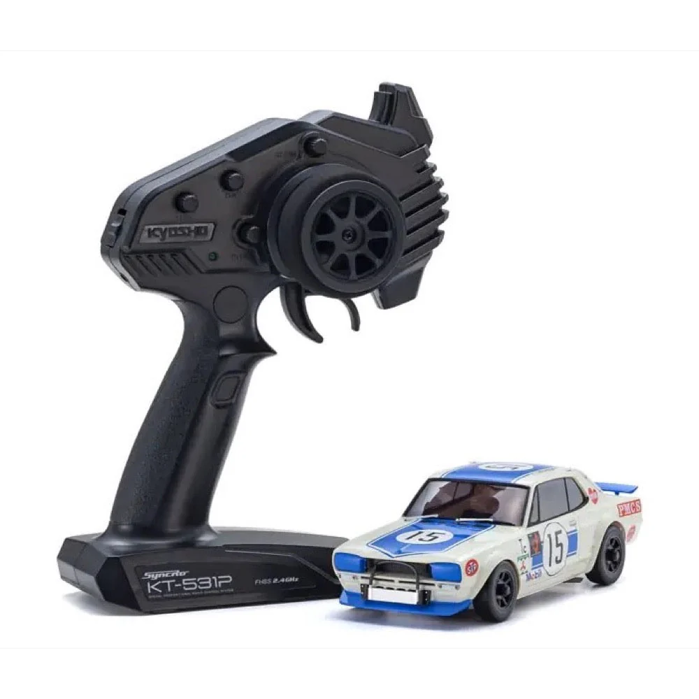 Kyosho 32643BL MINI-Z 1972 Nissan Skyline GT-R AWD MA-020 Readyset (KPGC10) Racing RC Car No. 15 Blue - Image 3