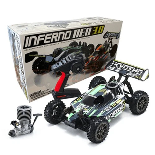 Kyosho 33012T4 1/8 GP 4WD Inferno Neo 3.0 RC Buggy Readyset T4 Green - Image 8