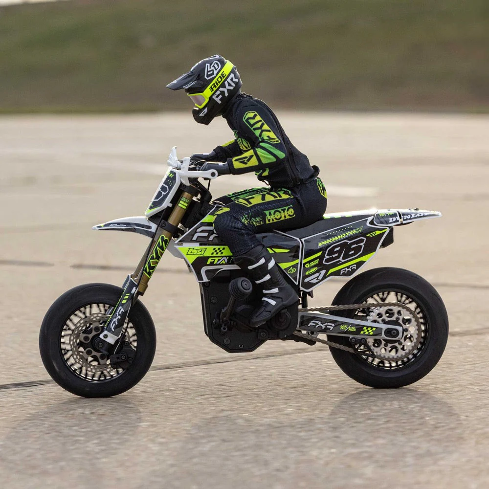 Losi LOS-2272 Promoto-SM 1/4 Super Moto Motorcycle FXR White RTR Basic - Image 16