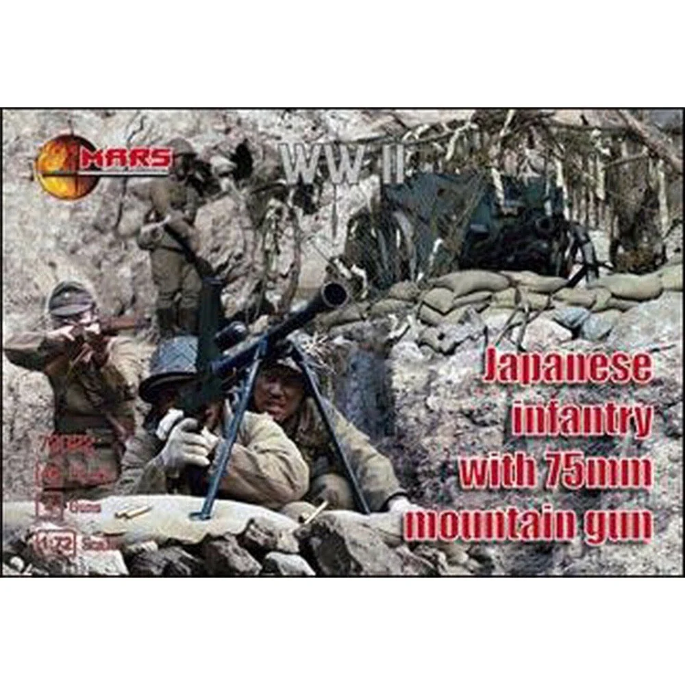 Mars 72022 1/72 Japanese Infantry with 75mm Mountain Gun - Image 2