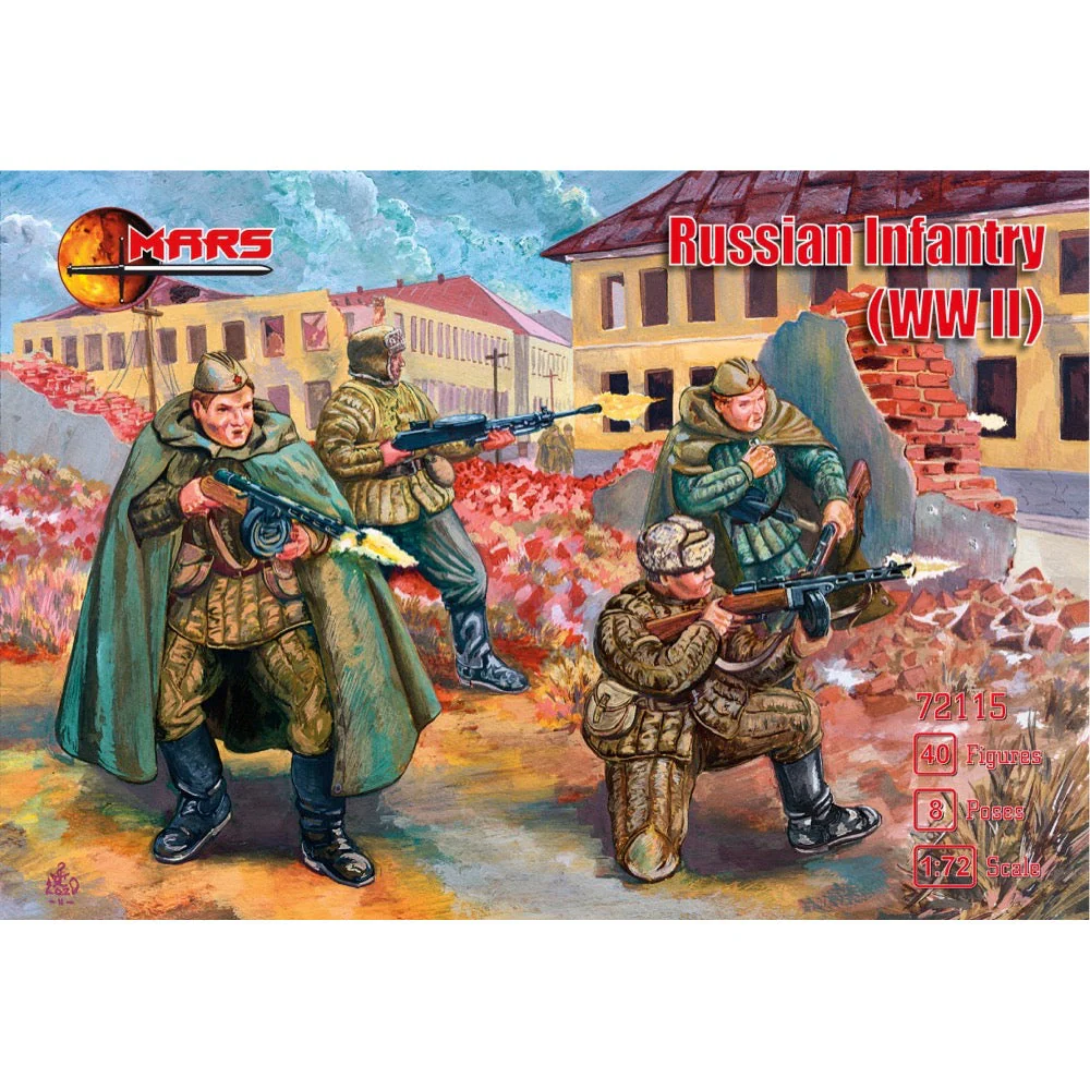 Mars 72115 1/72 Russian infantry (WWII) Plastic Figures