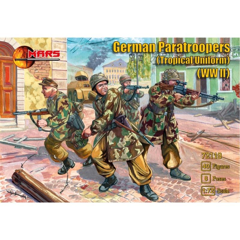 Mars 72119 1/72 WWII German Paratroopers (Tropical Uniform)