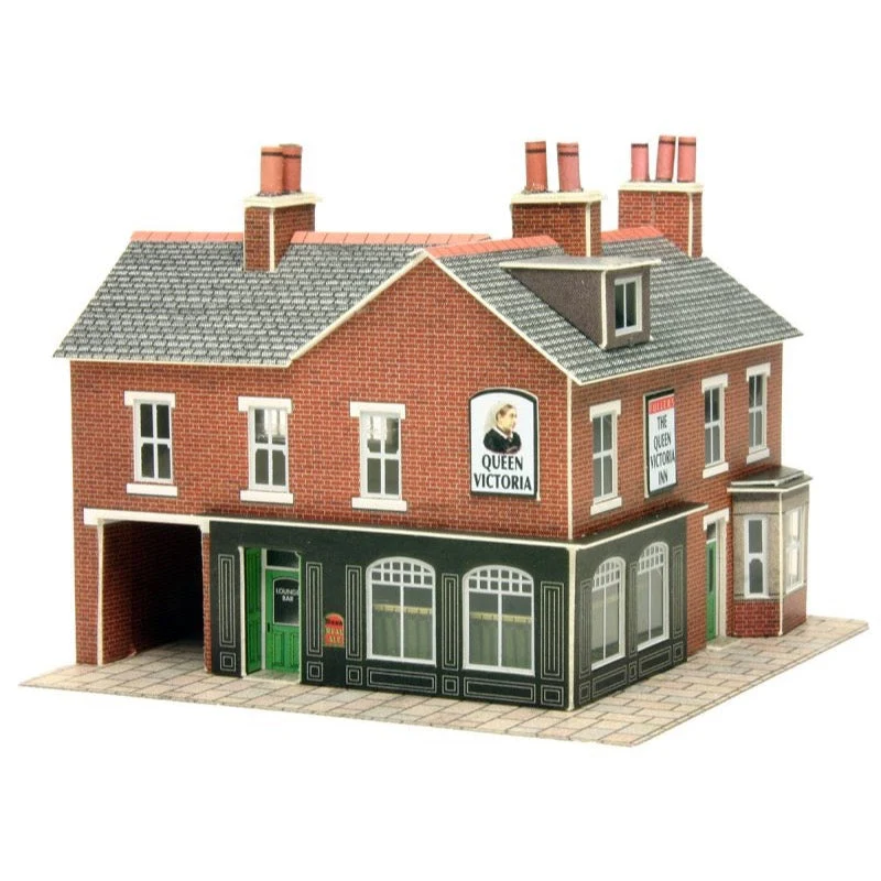 Metcalfe PN116 N Corner Shop & Pub Red Brick Card Kit