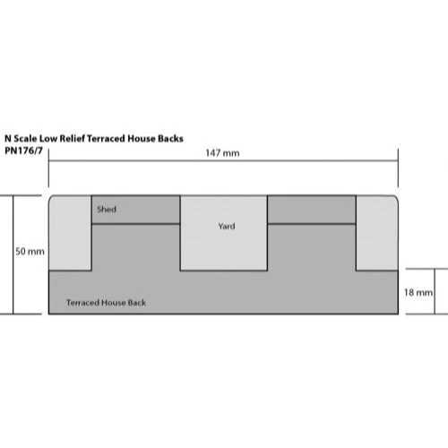 Metcalfe PN177 N Low Relief Stone Terraced House Backs Card Kit - Image 2
