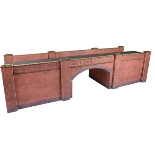 Metcalfe PO246 OO/HO Double Track Bridge Red Brick Card Kit
