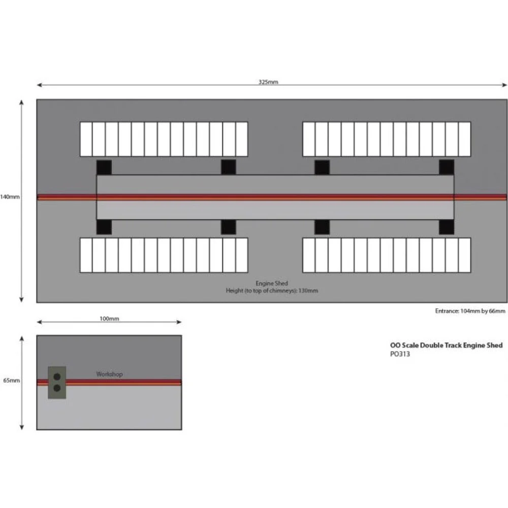 Metcalfe PO313 OO/HO Double Track Engine Shed Card Kit - Image 3