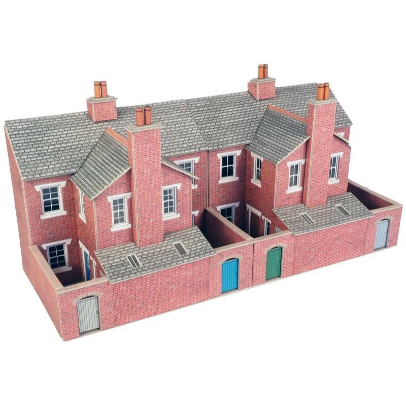 Metcalfe PO276 OO/HO Low Relief Terrace Backs Red Brick Card Kit