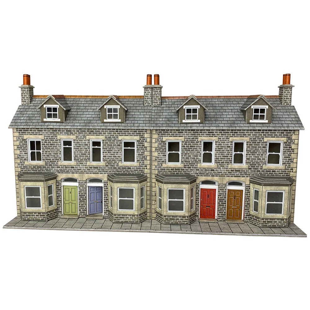 Metcalfe PO303 OO/HO Low Relief Terraced House Fronts - Stone Card Kit - Image 2
