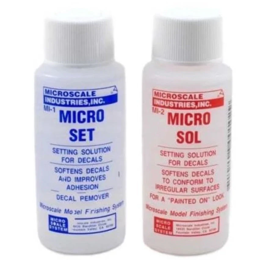 Microscale Micro-Sol & Micro-Set Decal Setting Solution Twin Pack Bundle