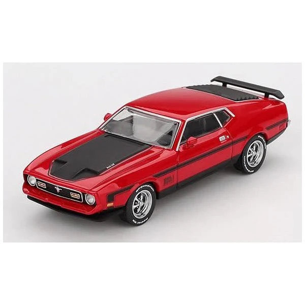 Mini GT MGT01122-L 1/64 Ford Mustang Mach1 1971 Race Red - Image 2