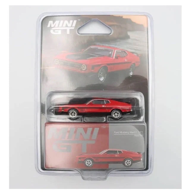 Mini GT MGT01122-L 1/64 Ford Mustang Mach1 1971 Race Red - Image 9