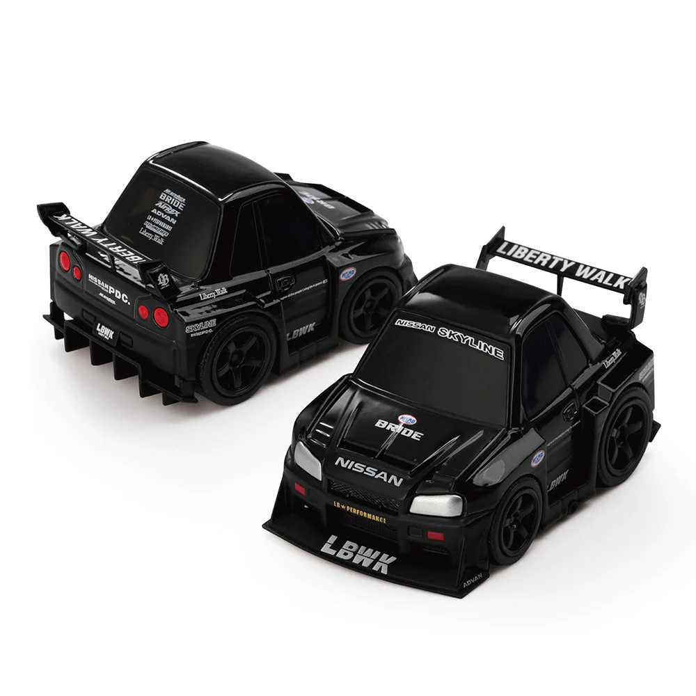 Mini GT QZ00401-BL QubeCarZ Nissan LB-ER34 Super Silhouette Skyline Black - Image 2