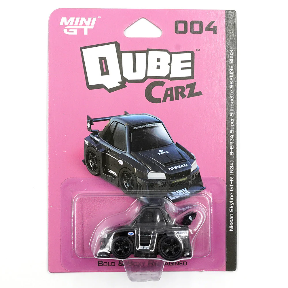 Mini GT QZ00401-BL QubeCarZ Nissan LB-ER34 Super Silhouette Skyline Black - Image 3