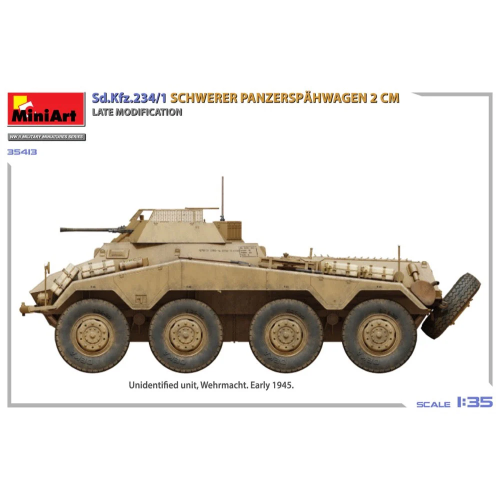 MiniArt 35413 1/35 Sd.Kfz.234/1 Schwerer Panzerspähwagen (2 cm). Late Mod - Image 2