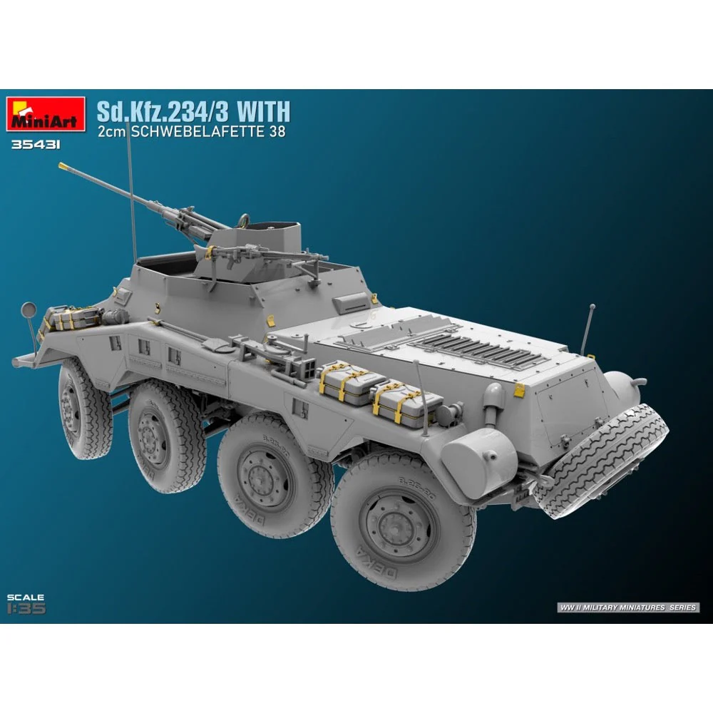 MiniArt 35431 1/35 Sd.Kfz.234/3 With 2cm Schwebelafette 38 - Image 5