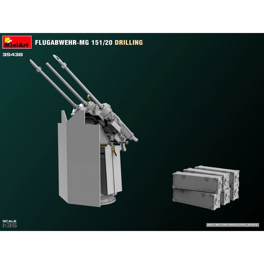 MiniArt 35438 1/35 Flugabwehr-MG 151/20 Drilling - Image 4