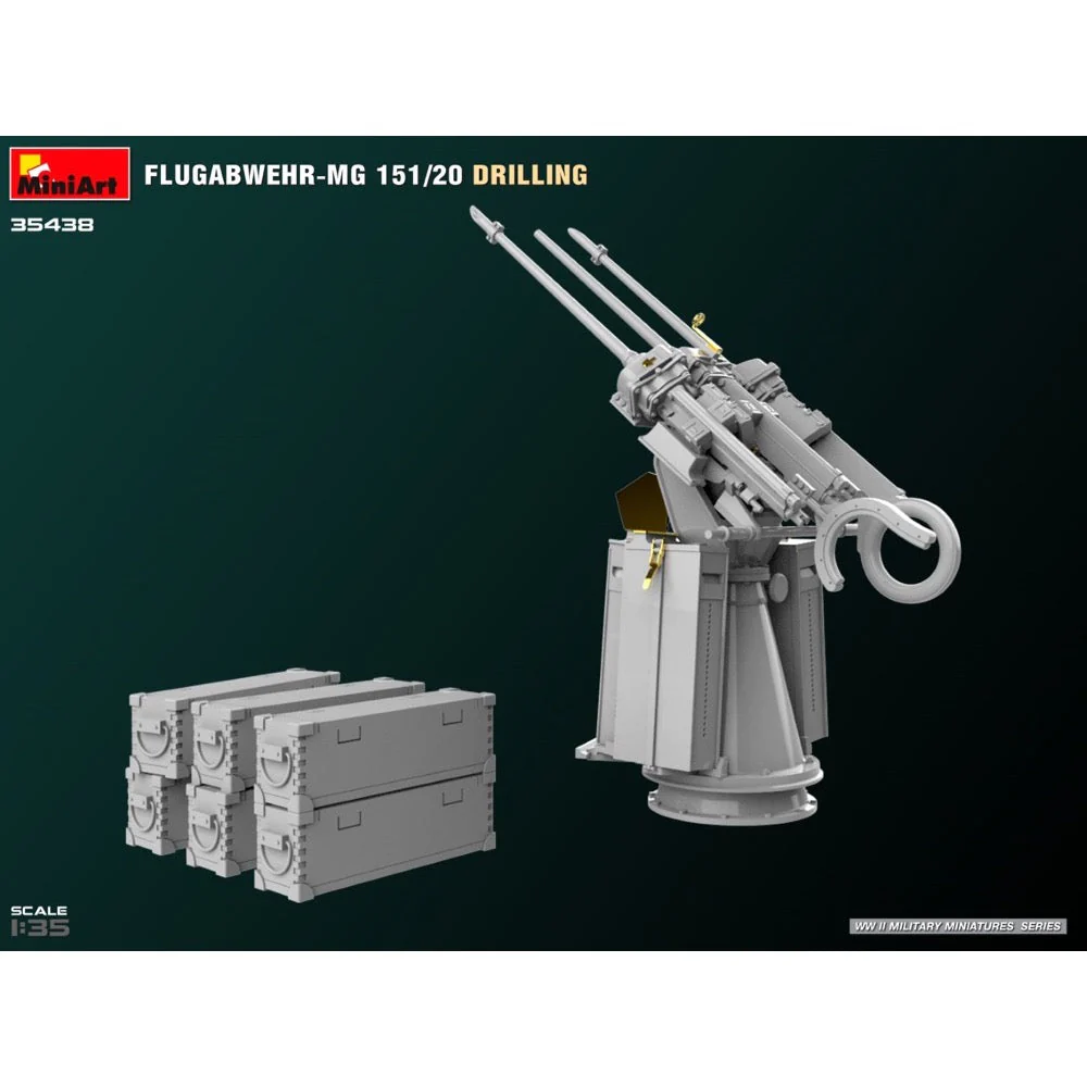 MiniArt 35438 1/35 Flugabwehr-MG 151/20 Drilling - Image 6