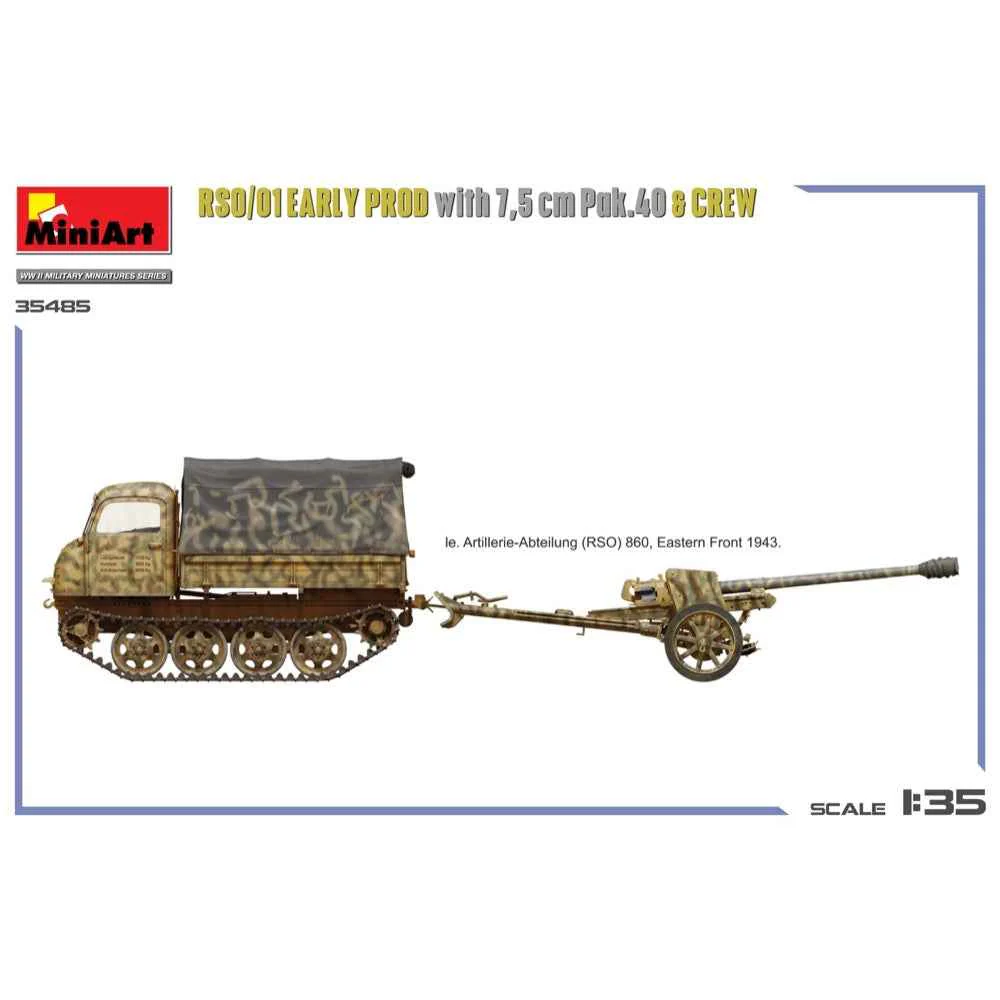 Miniart 35485 1/35 RSO/01 Early Prod. with 7,5 cm Pak.40 & Crew - Image 5