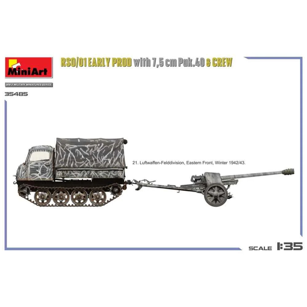 Miniart 35485 1/35 RSO/01 Early Prod. with 7,5 cm Pak.40 & Crew - Image 6