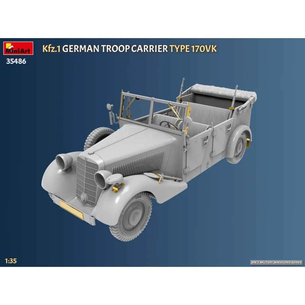 Miniart 35486 1/35 Kfz.1 German Troop Carrier Type 170VK - Image 8