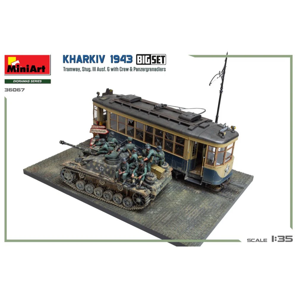 MiniArt 36067 1/35 Kharkiv 1943: Tram & Stug. III Ausf. G w/Crew. Big Set - Image 10