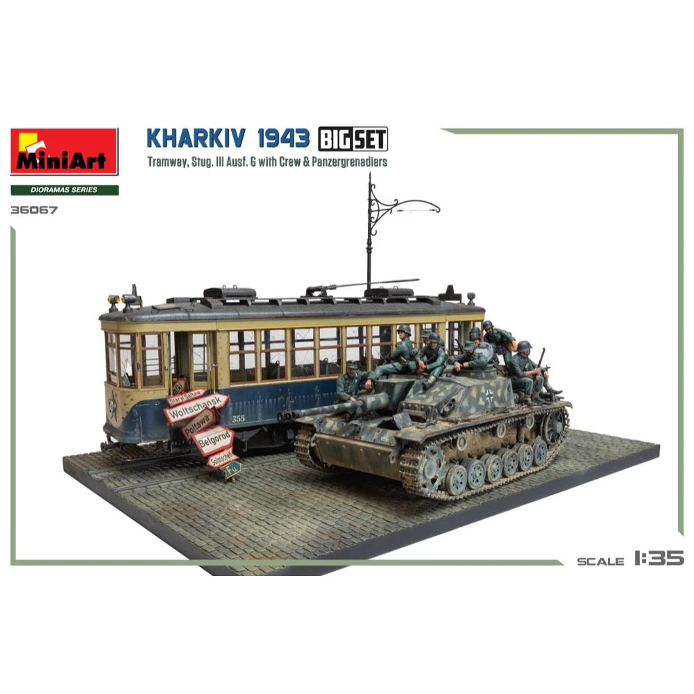 MiniArt 36067 1/35 Kharkiv 1943: Tram & Stug. III Ausf. G w/Crew. Big Set - Image 13