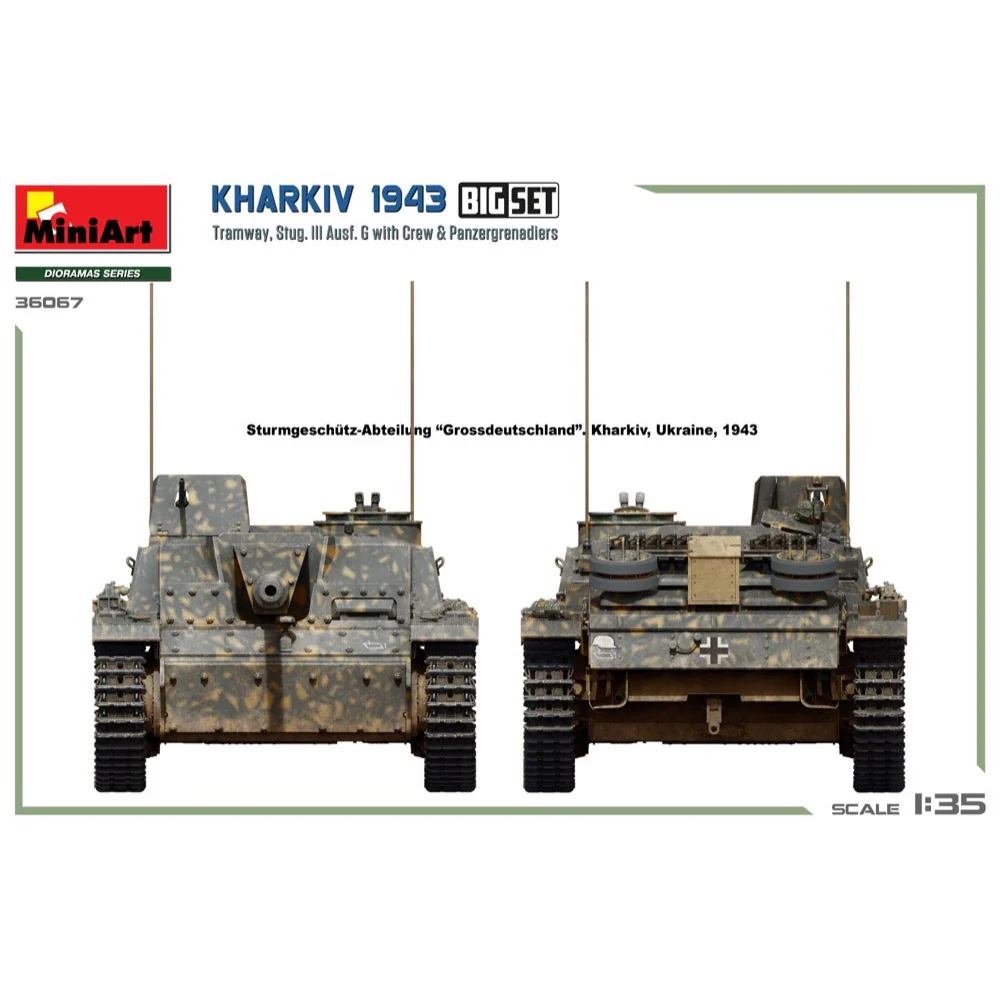 MiniArt 36067 1/35 Kharkiv 1943: Tram & Stug. III Ausf. G w/Crew. Big Set - Image 3
