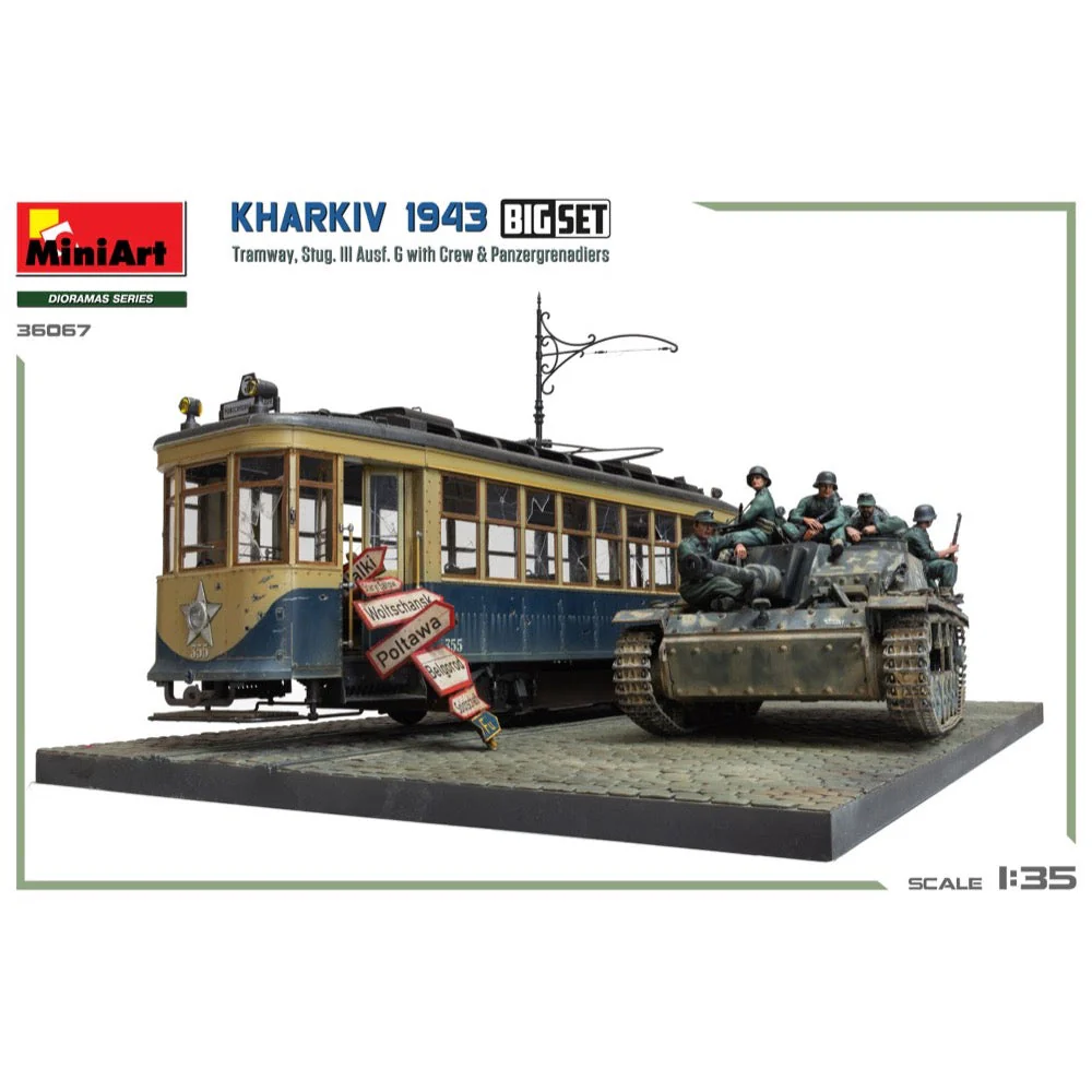 MiniArt 36067 1/35 Kharkiv 1943: Tram & Stug. III Ausf. G w/Crew. Big Set - Image 7