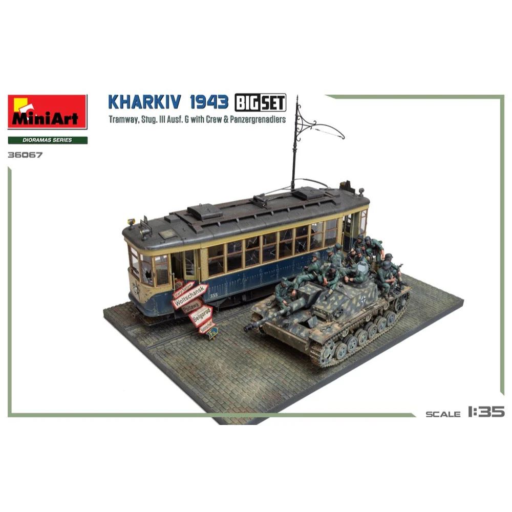 MiniArt 36067 1/35 Kharkiv 1943: Tram & Stug. III Ausf. G w/Crew. Big Set - Image 9