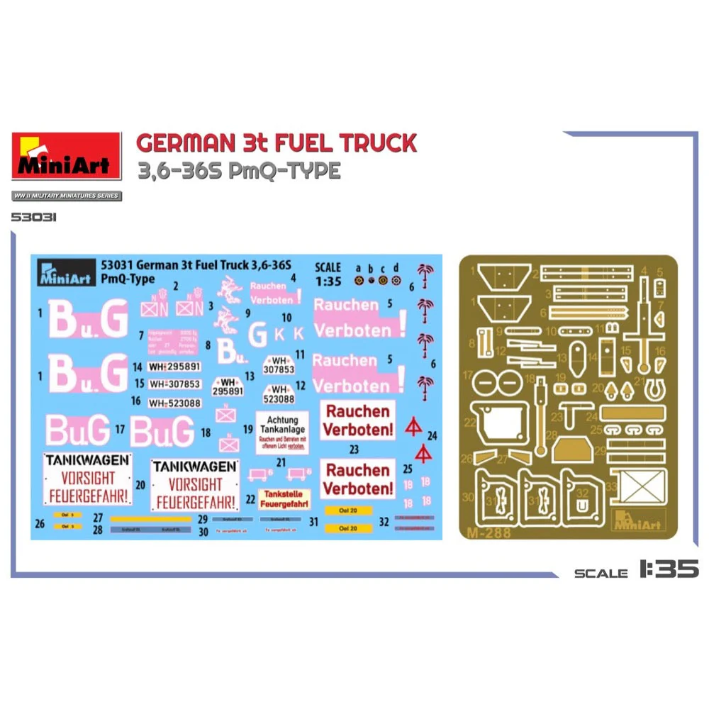 Miniart 53031 1/35 German 3t Fuel Truck 3.6-36S PmQ-Type - Image 2