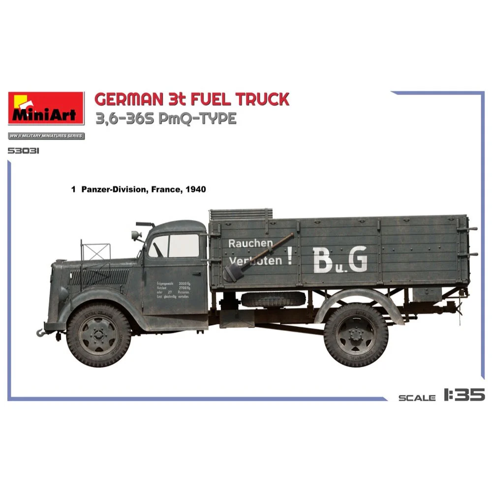 Miniart 53031 1/35 German 3t Fuel Truck 3.6-36S PmQ-Type - Image 3