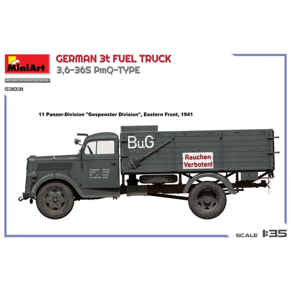Miniart 53031 1/35 German 3t Fuel Truck 3.6-36S PmQ-Type - Image 5