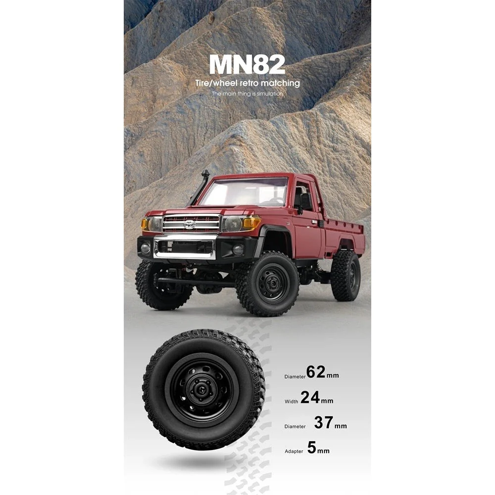 MN Model 1/12 Toyota LC79 4WD RC Crawler RTR (Red) - Image 5