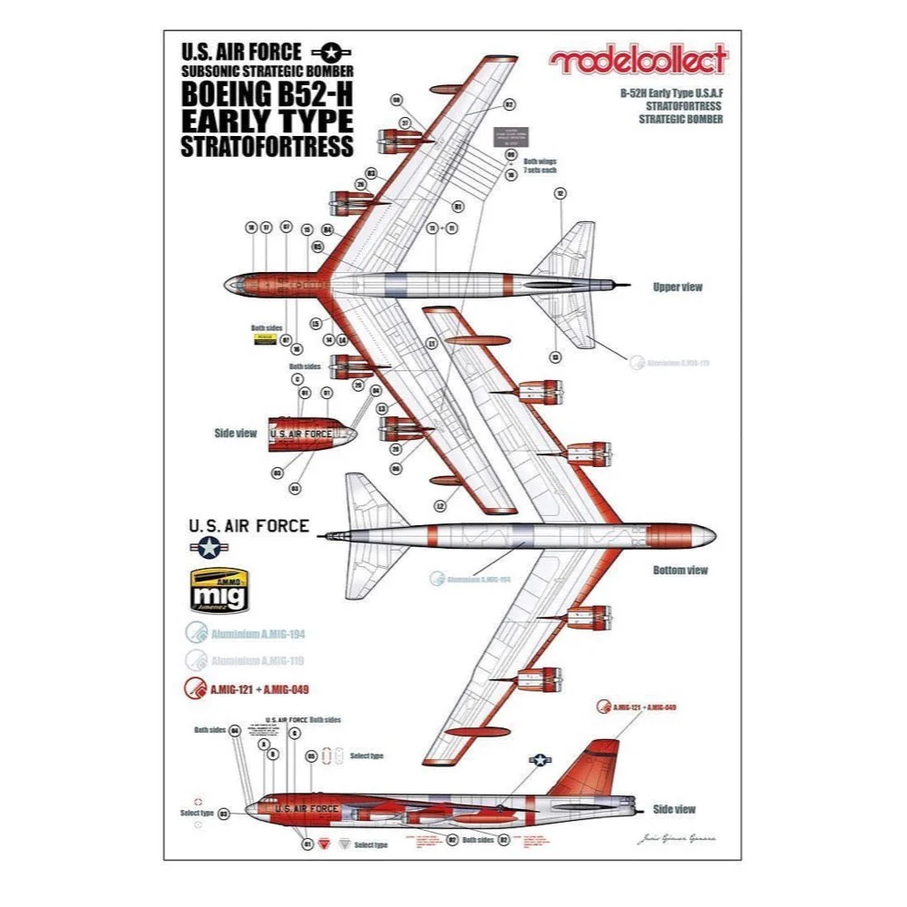 Modelcollect UA72208 B-52H early type Stratofortress strategic Bomber l - Image 3