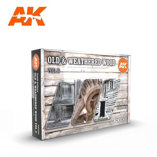 AK Interactive 11674 Old and Weathered Wood Volume 2 Acrylic 3rd Generation Paint Set