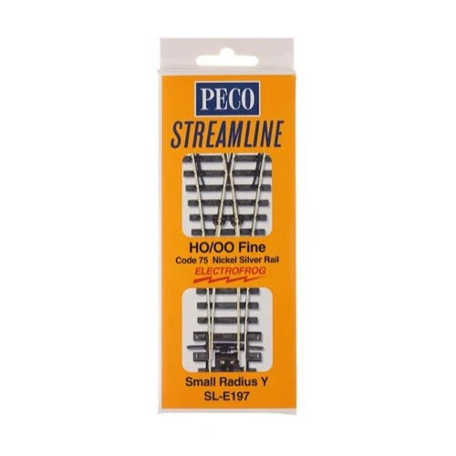 Peco SLE197 HO/OO Code 75 Small Radius Y Turnout Electrofrog