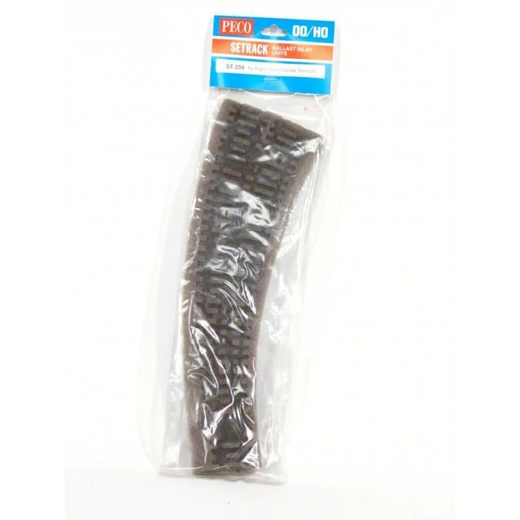 Peco ST259 HO/OO Setrack Right Hand Curved Turnout Ballasted Underlay - Image 4