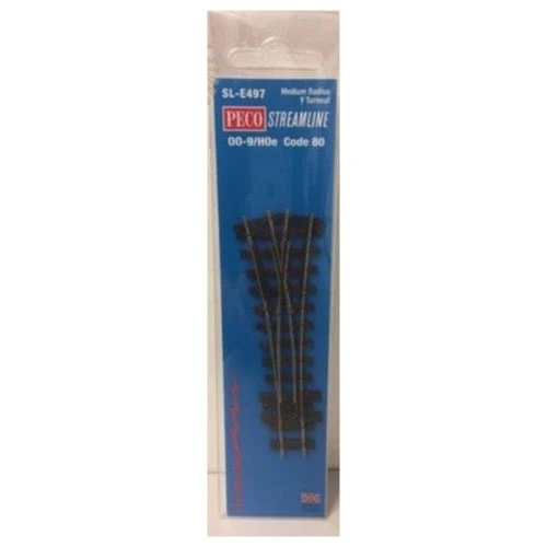 Peco SLE497 OO-9/HOn Code 80 Y Small Radius Turnout Electrofrog - Image 3