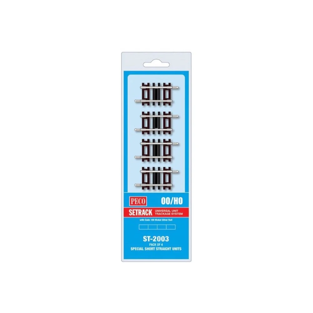 Peco ST2003 HO/OO Special Short Straight (Pack of 4)
