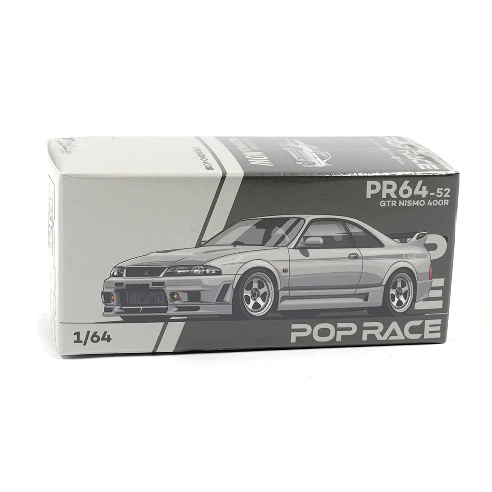 Pop Race 64-0052 1/64 Nissan GT-R R33 Nismo 400R White - Image 7