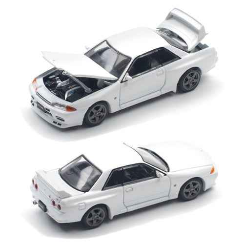 Pop Race 64-0157 1/64 Nissan Skyline GT-R R32 Crystal White - Image 8