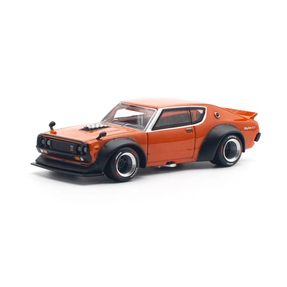 Pop Race 64-0173 1/64 Skyline GT-R V8 Drift Kenmeri Orange - Image 2