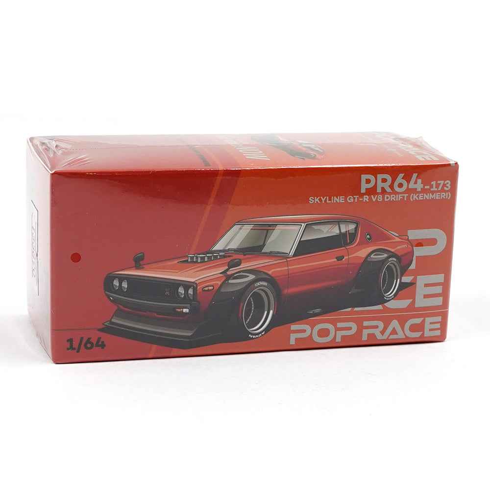 Pop Race 64-0173 1/64 Skyline GT-R V8 Drift Kenmeri Orange - Image 9