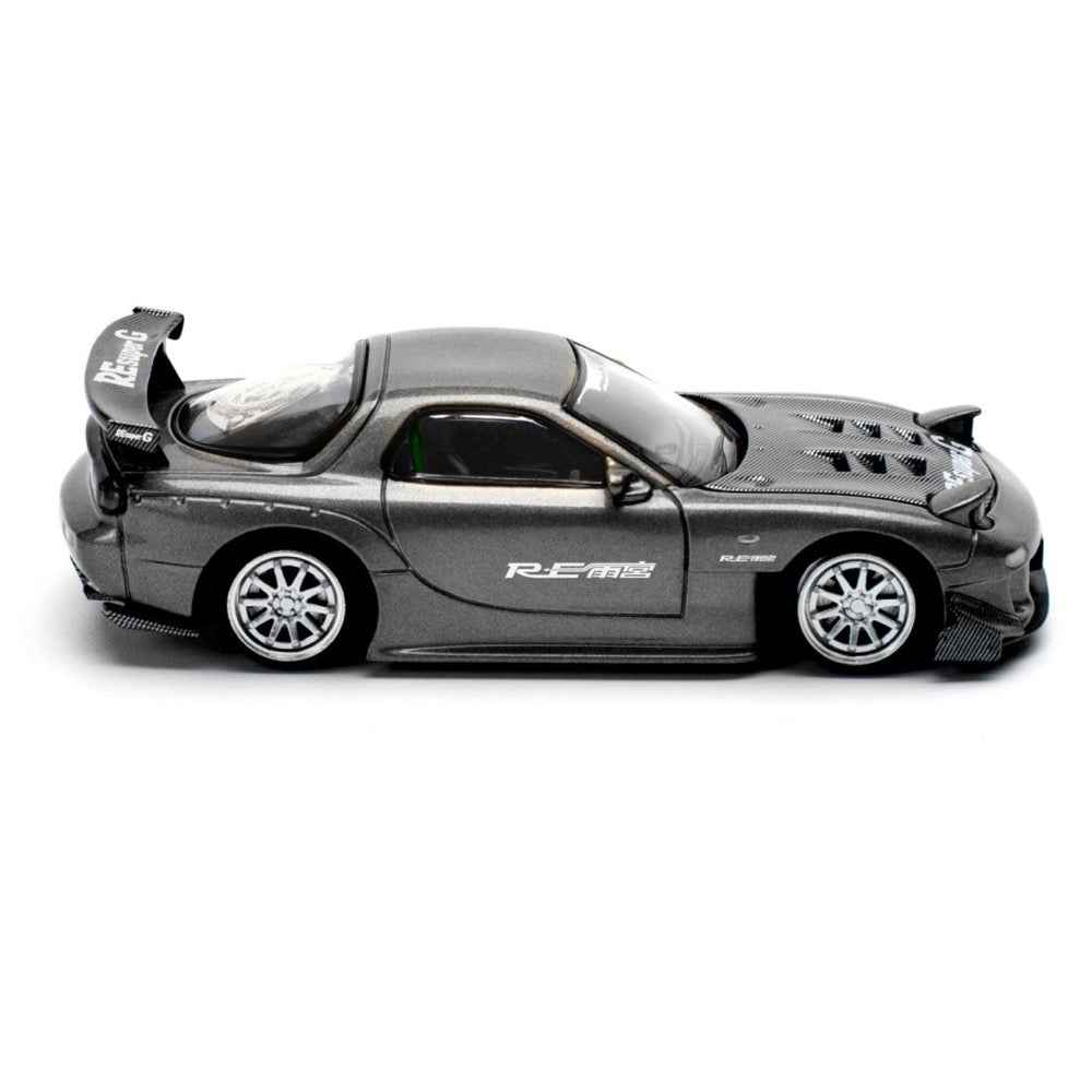 Pop Race 64-0255 1/64 Mazda RX7 Re-Amemiya Gun Metal - Image 6