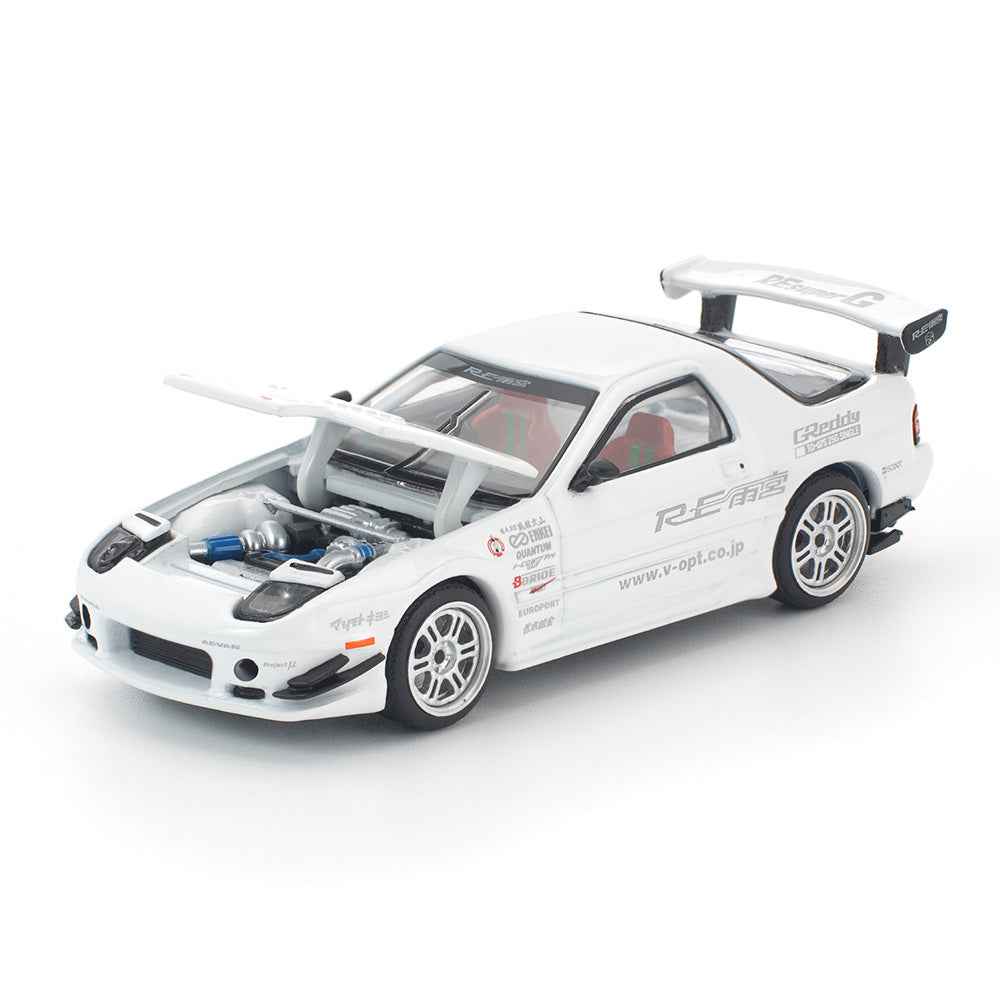 Pop Race 64-0260 1/64 Mazda RX7 FC3S Re-Amemiya White - Image 2