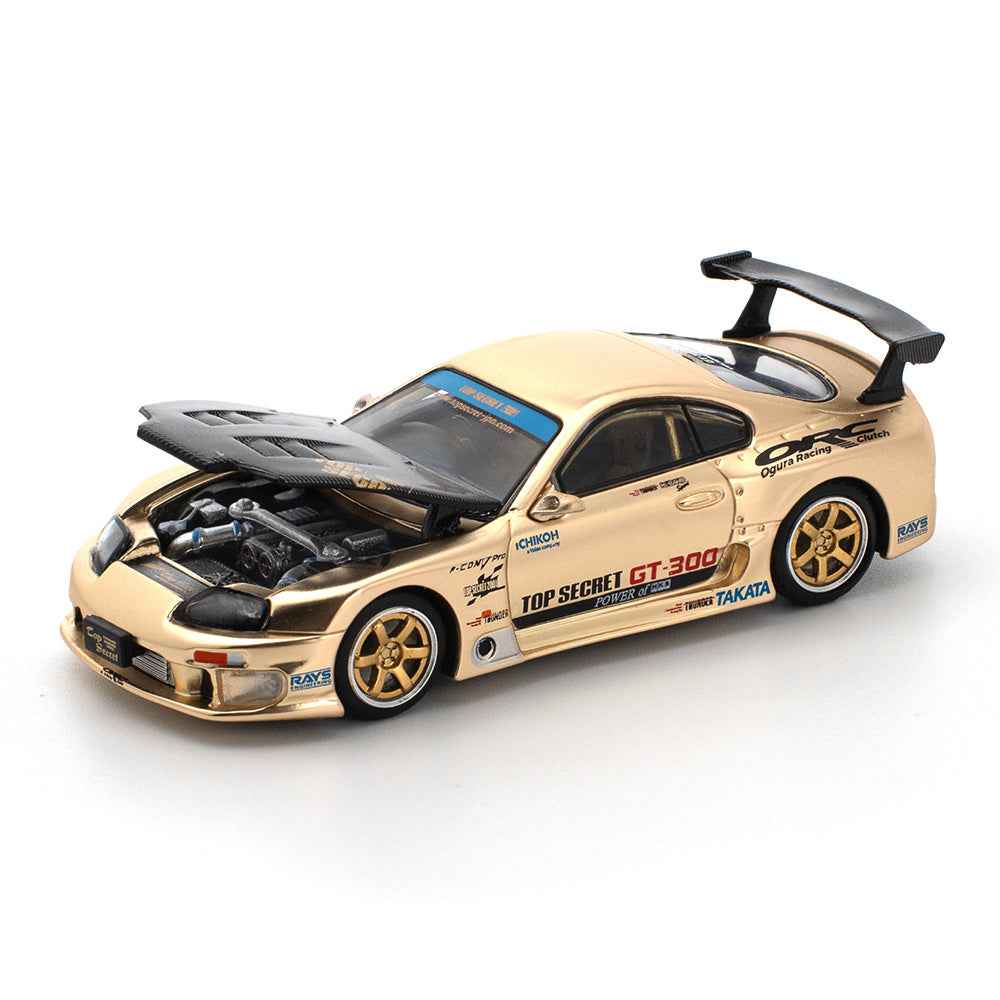 Pop Race 64-0277 1/64 Top Secret GT300 Supra Chrome Gold - Image 2